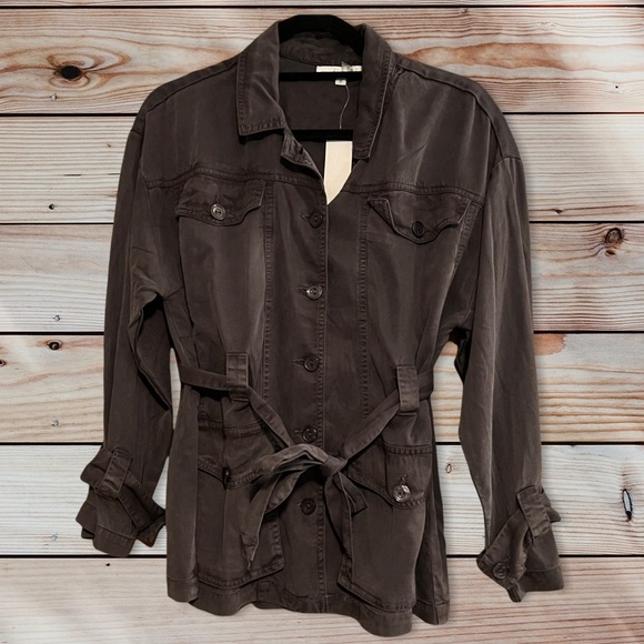 Young Fabulous & Broke Jackets & Blazers - NWT Young, Fabulous & Broke Faded Black Belted Shacket-S